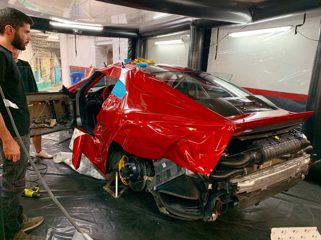 Pose covering complet sur porsche gt2 rs par armada racign