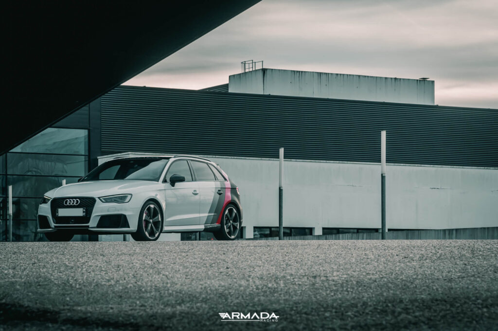covering audi RS3 blanche bandes type rsr wrapping car inspiration livery