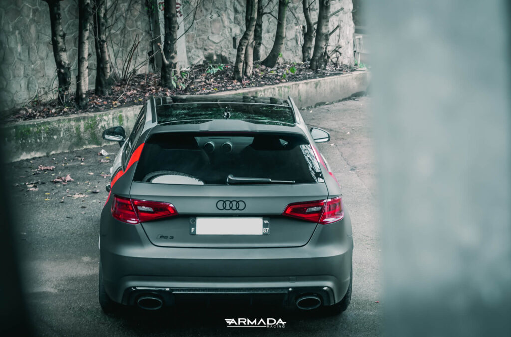 covering audi RS3 blanche bandes type rsr wrapping car inspiration livery