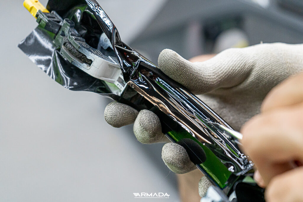 Total covering Hexis Wasabi Green sur une Audi RS3 par Armada Racing
